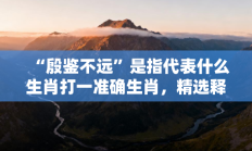 “殷鉴不远”是指代表什么生肖打一准确生肖，精选释义词语答案解释