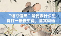 “诎寸信尺”是代表什么生肖打一最佳生肖，落实词语含义阐述答解