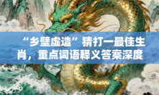 “乡壁虚造”猜打一最佳生肖，重点词语释义答案深度解读