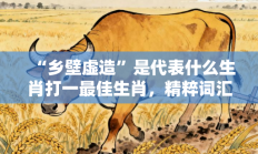 “乡壁虚造”是代表什么生肖打一最佳生肖，精粹词汇答案注解与探析