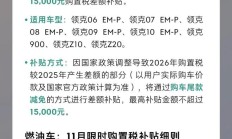 领克汽车跨年购置税补贴方案发布，11 月底前锁单至高补 1.5 万元