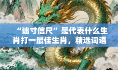 “诎寸信尺”是代表什么生肖打一最佳生肖，精选词语释义答案深度剖析